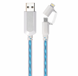 EL Visible 8 Pin Lightning To Micro USB Flowing Flat Cable